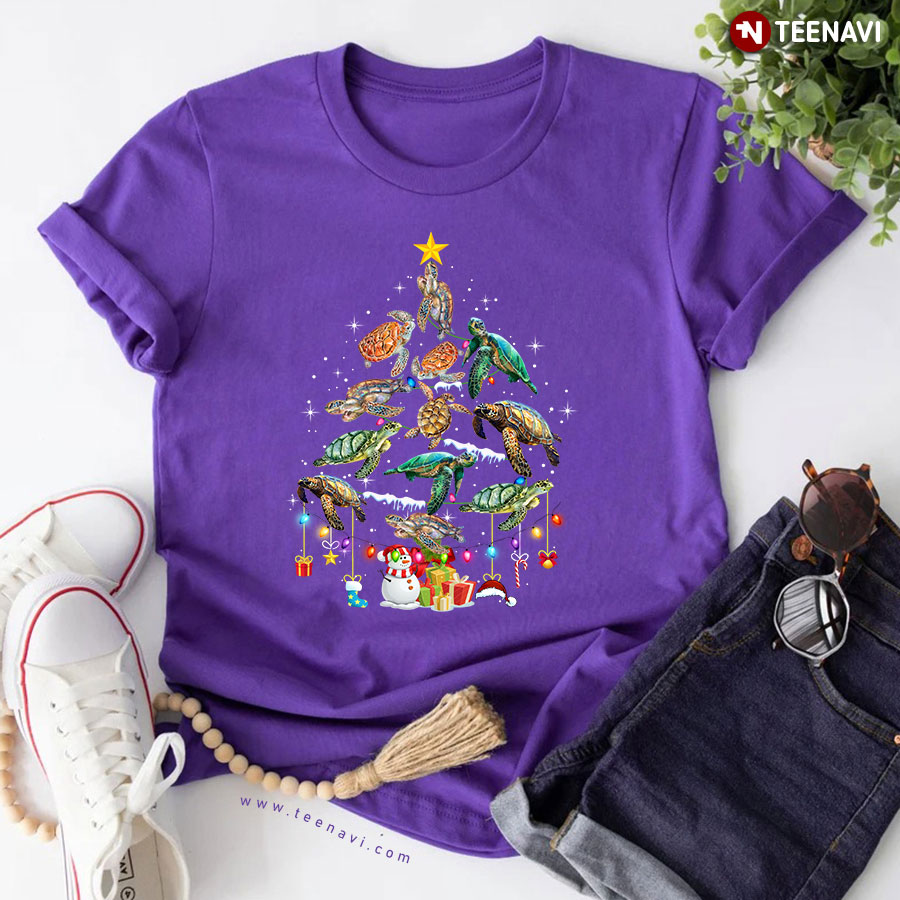 Christmas Tree Full Of Turtle Sea Ornament Christmas T-Shirt