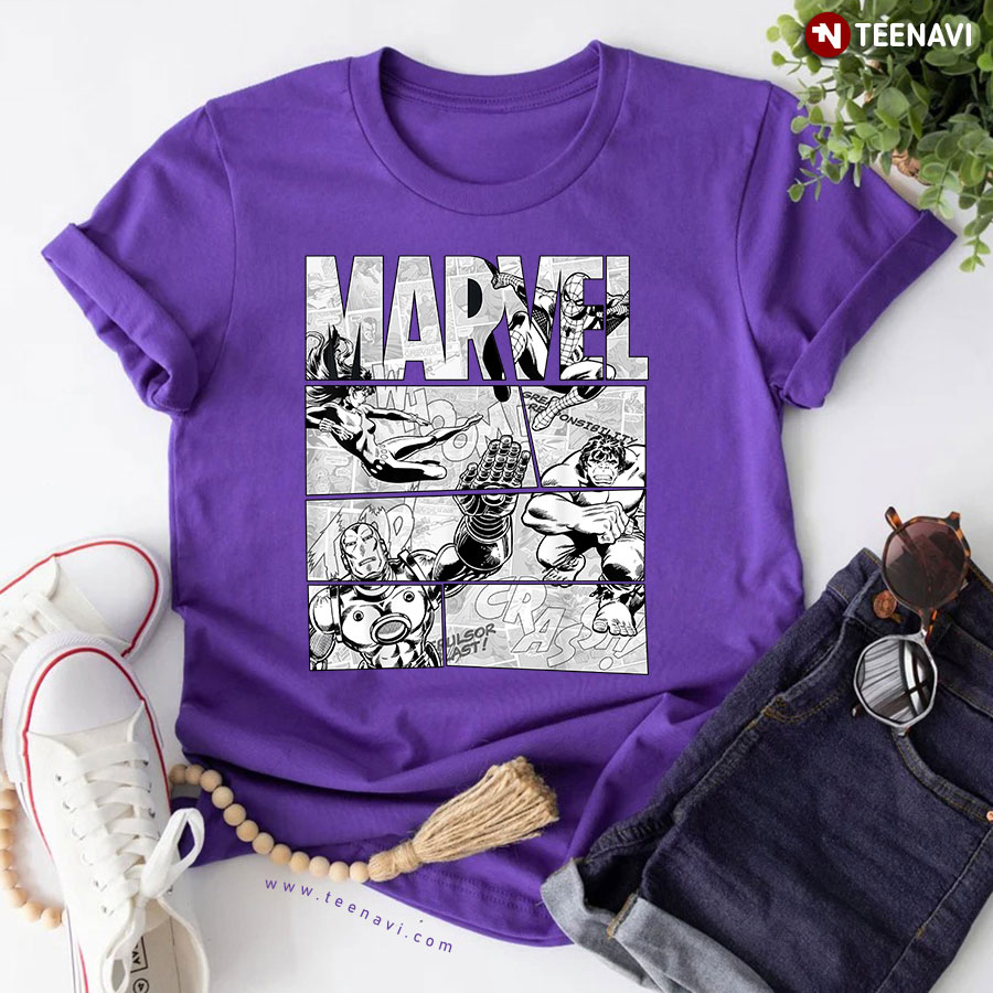 Marvel Avengers Retro Comic Graphic Design for Fans T-Shirt