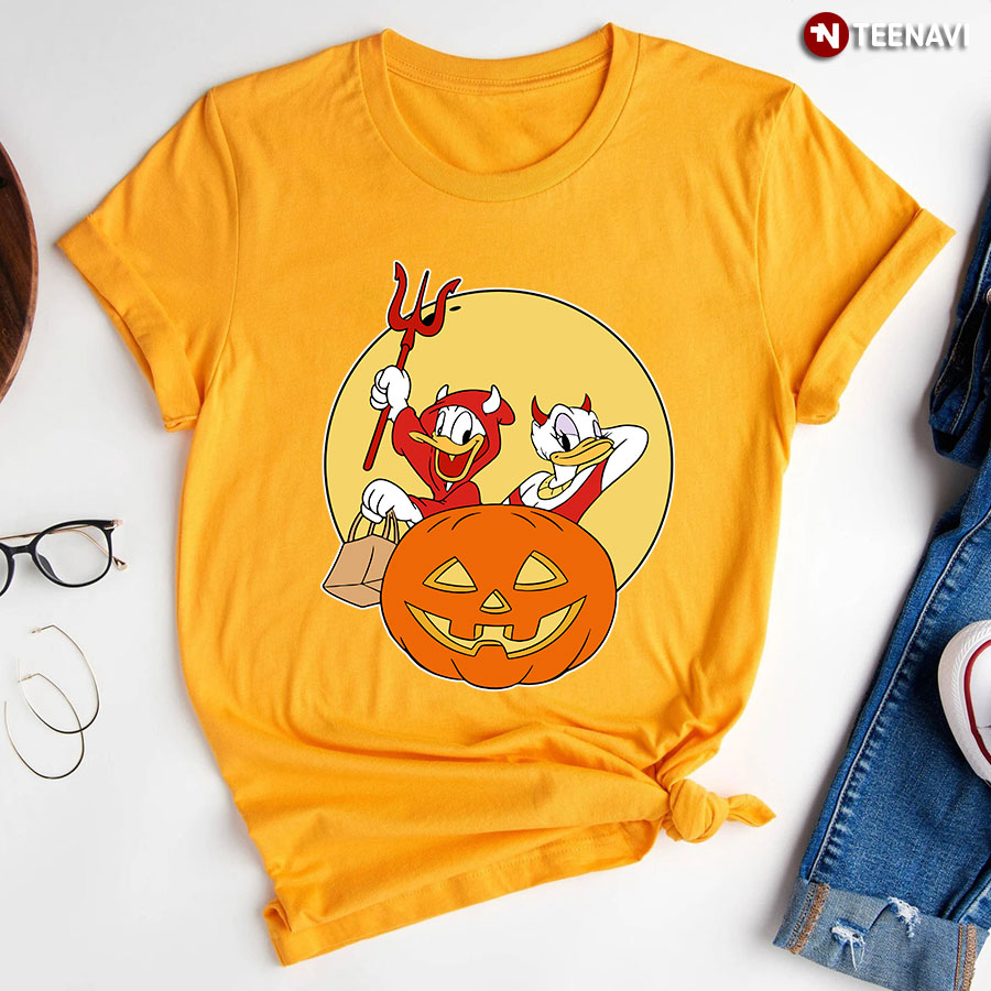 Disney Donald and Daisy Halloween Pumpkin T-Shirt