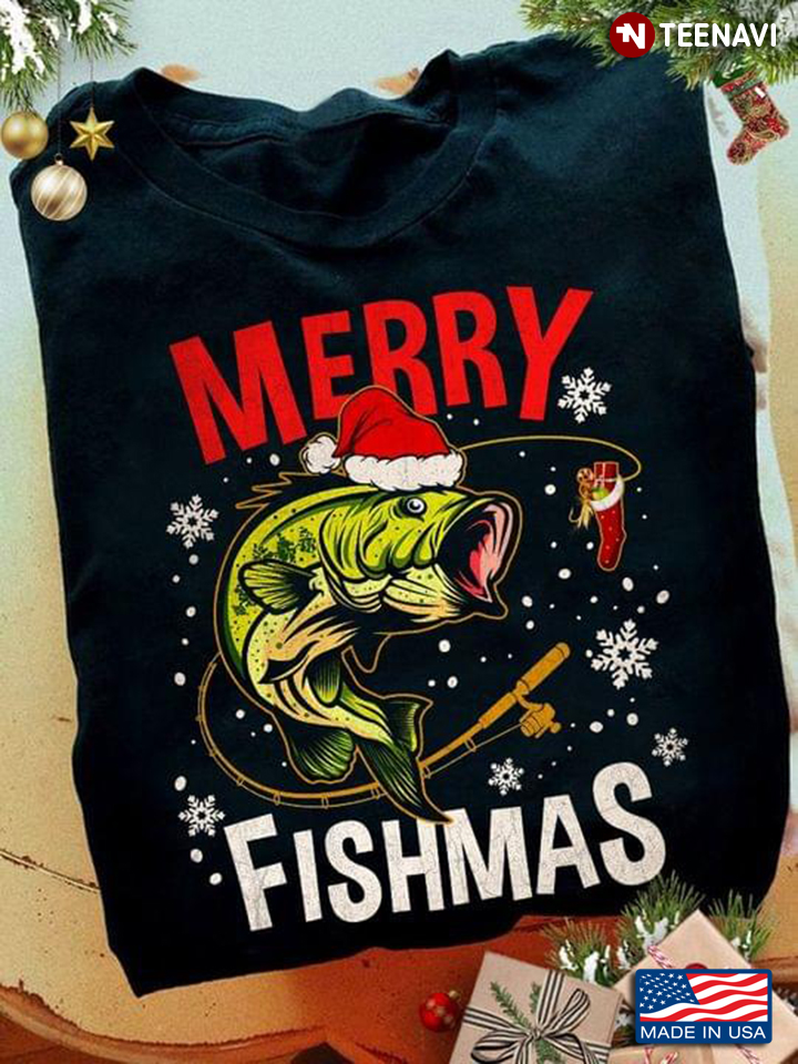 Merry Fishmas Funny Fishing Merry Christmas For Fishing Lover