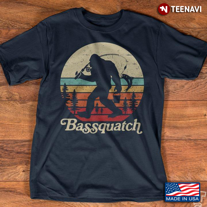 Bassquatch Bigfoot Going Fishing Vintage