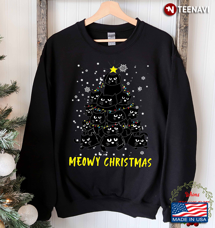 Funny  Black Cats Christmas Tree Meowy Christmas Merry Christmas Gifts For Christmas