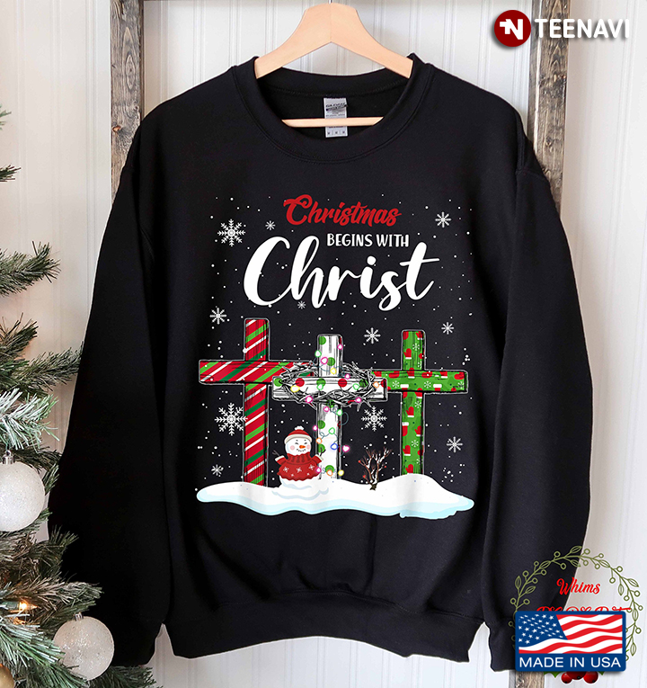 Christmas Begins With Christ Cross Snowman Christmas Gifts