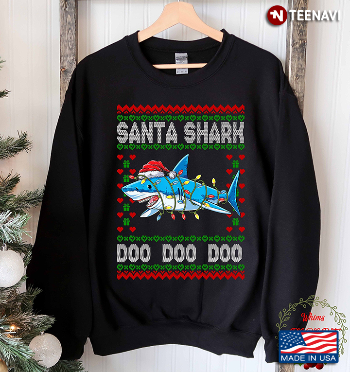 Santa Shark Doo Doo Doo Merry Christmas