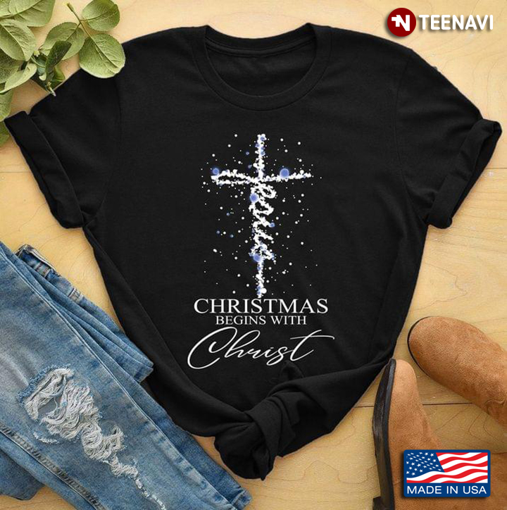 Christmas Begins With Christ Cross Merry Christmas Christmas Gifts