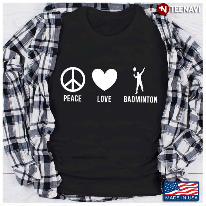 Peace Love Badminton  Hippie Playing Badminton For Badminton Lover
