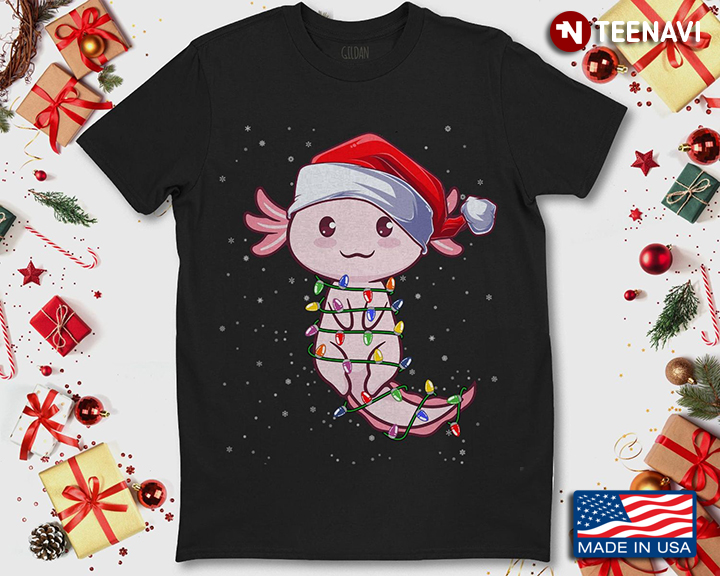 Funny Axolotl  Santa Claus Merry Christmas