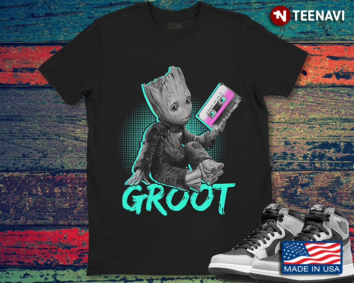 Baby Groot With Cassette  For Comic Lover