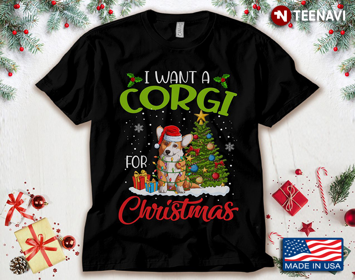 I Want Corgi For Christmas Christmas Tree Merry Christmas