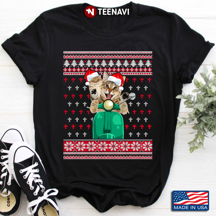 Funny Cat Riding Motorbike Merry Christmas Christmas Gifts