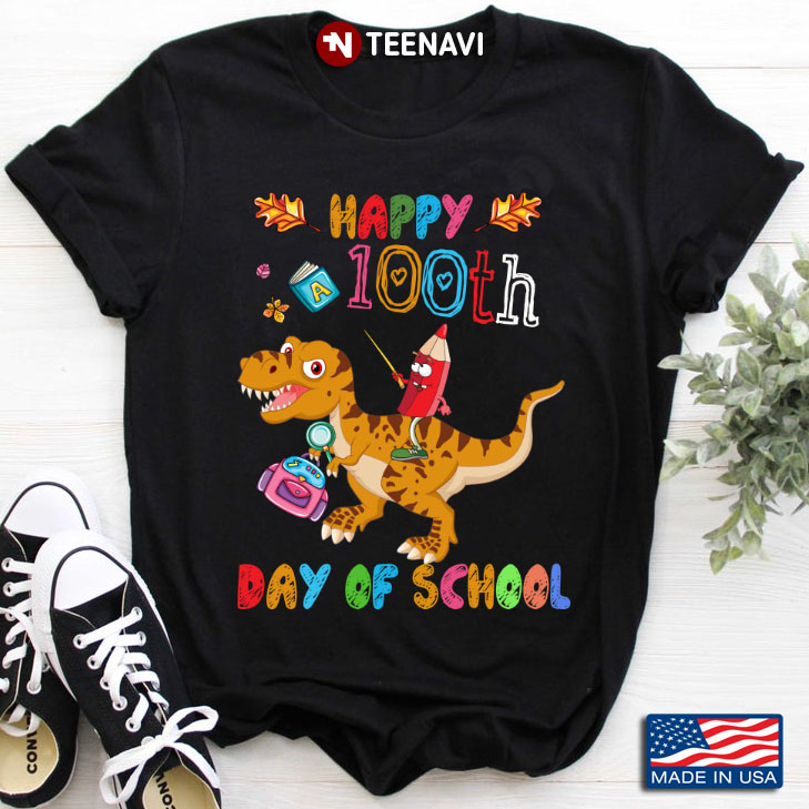 Happy 100th Day  Of School Dinasour For Student