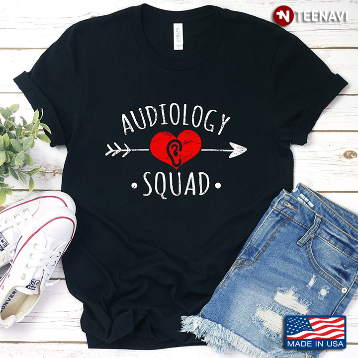 Audiology Squad Red Heart with Ear for Audiologist