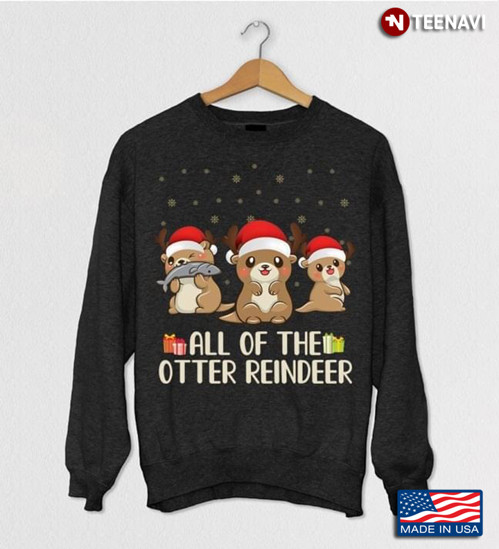 Merry Christmas All of The Otter Reindeer for Animal Lover