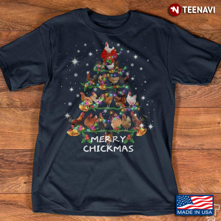 Merry Chickmas Christmas Chicken Tree Funny for Animal Lover