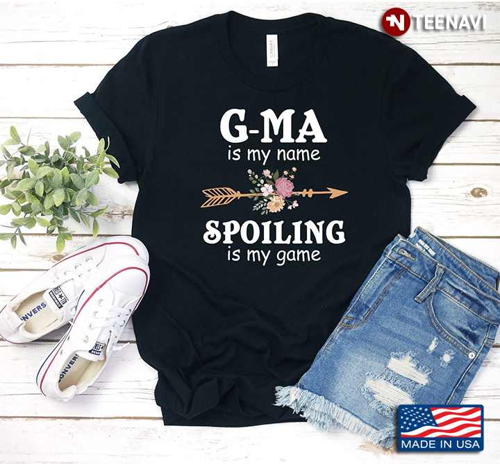 G-ma is My Name Spoiling is My Game Floral Arrow
