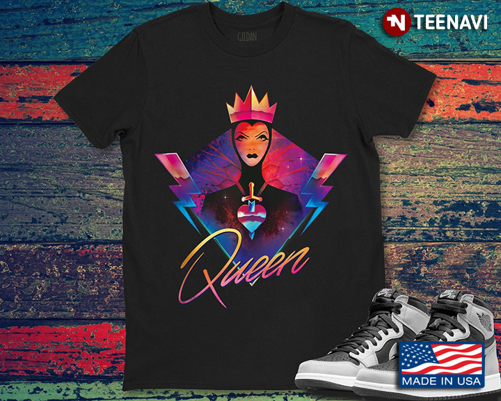 Disney Villains Evil Queen Neon 90s Rock Band T-Shirt - TeeNavi