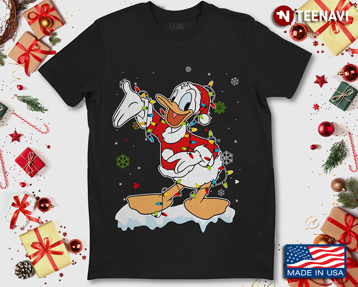 Funny Disney Donald Duck and Christmas Lights Gift for Fans