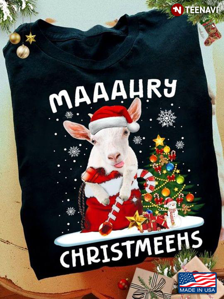 Funny Goat Maaaahry Christmeehs Christmas Gift for Animal Lover