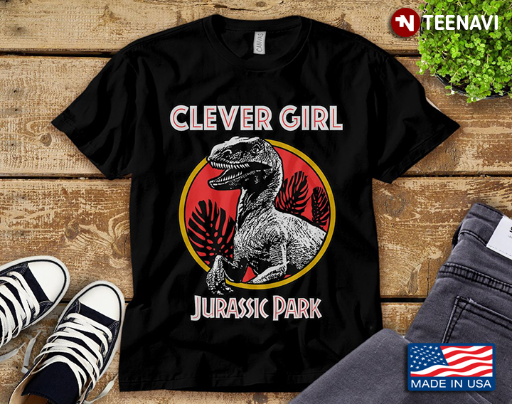 Jurassic Park Retro Raptor Clever Girl Graphic Design for Dinosaur Lover
