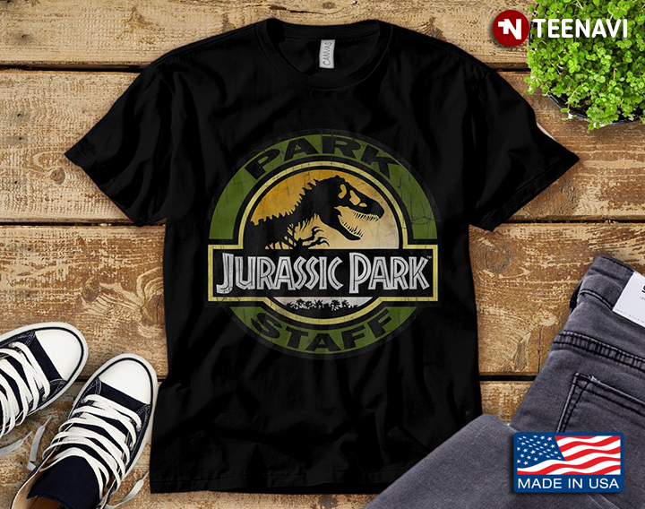 Jurassic Park Staff Retro Logo Graphic Design for Dinosaur Lover