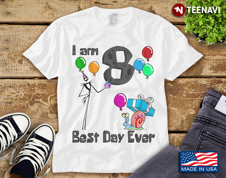 Jack Skellington I Am 8 Best Day Ever Birthday Gift T-Shirt