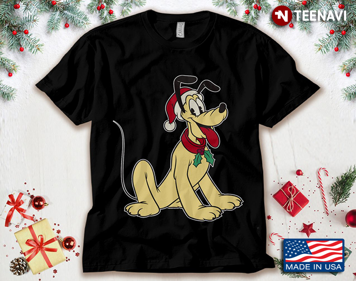 Disney Pluto with Santa Hat Christmas Holiday
