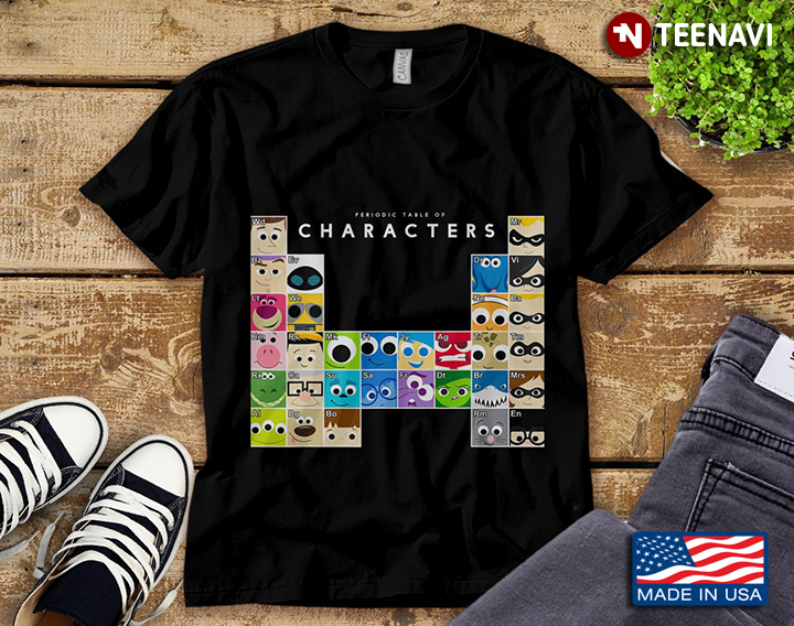 Disney Movie Characters Periodic Table of Characters Funny Design