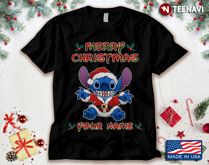 Disney Stitch Santa Lilo And Stitch Merry Christmas Personalized Name