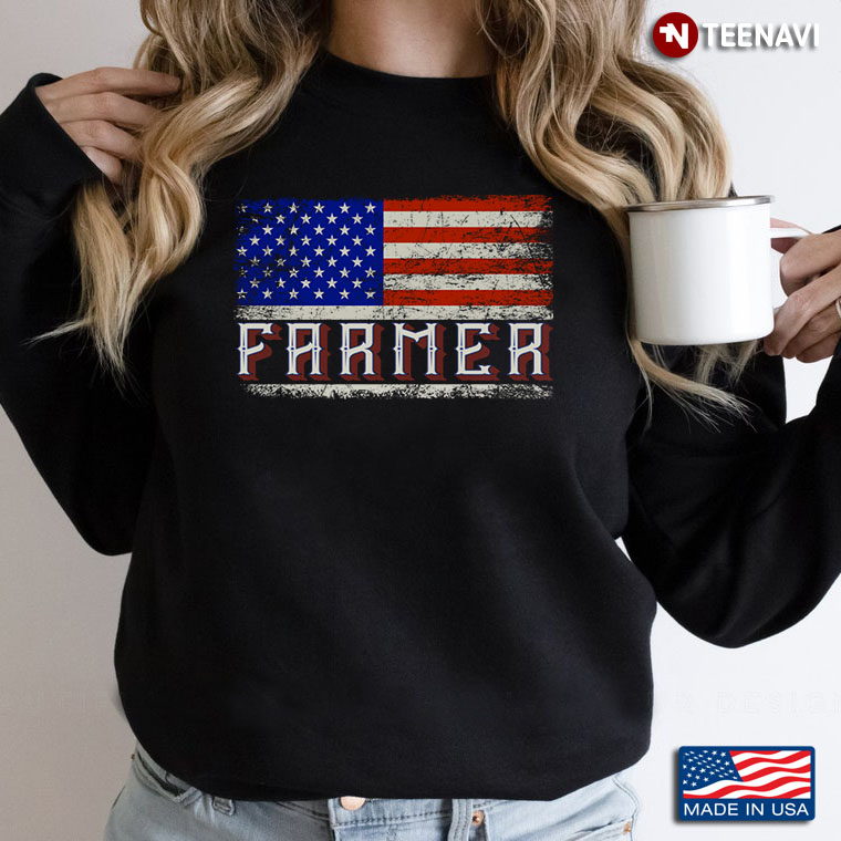 USA Flag Patriotic American Farmer