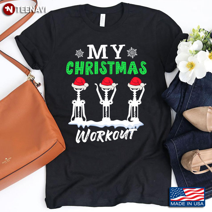 My Christmas Workout Funny Skeletons in Christmas Hat