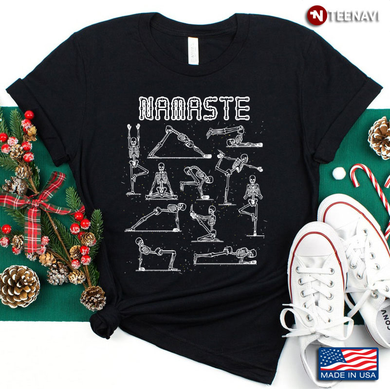 Namaste Funny Yoga Skeleton Halloween Gift for Yoga Lover T-Shirt