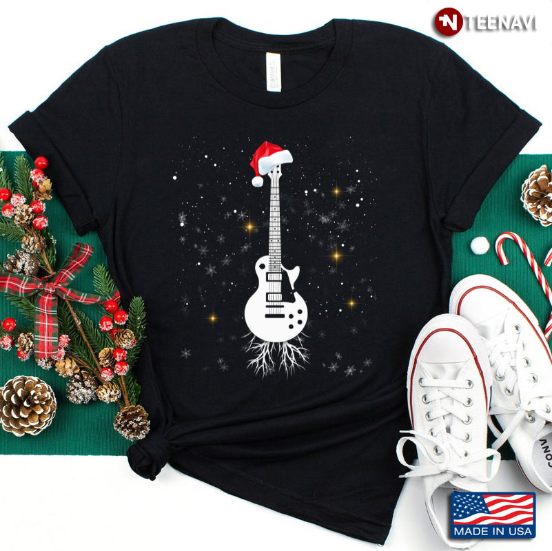 Christmas Electric Guitar with Root and Santa Hat