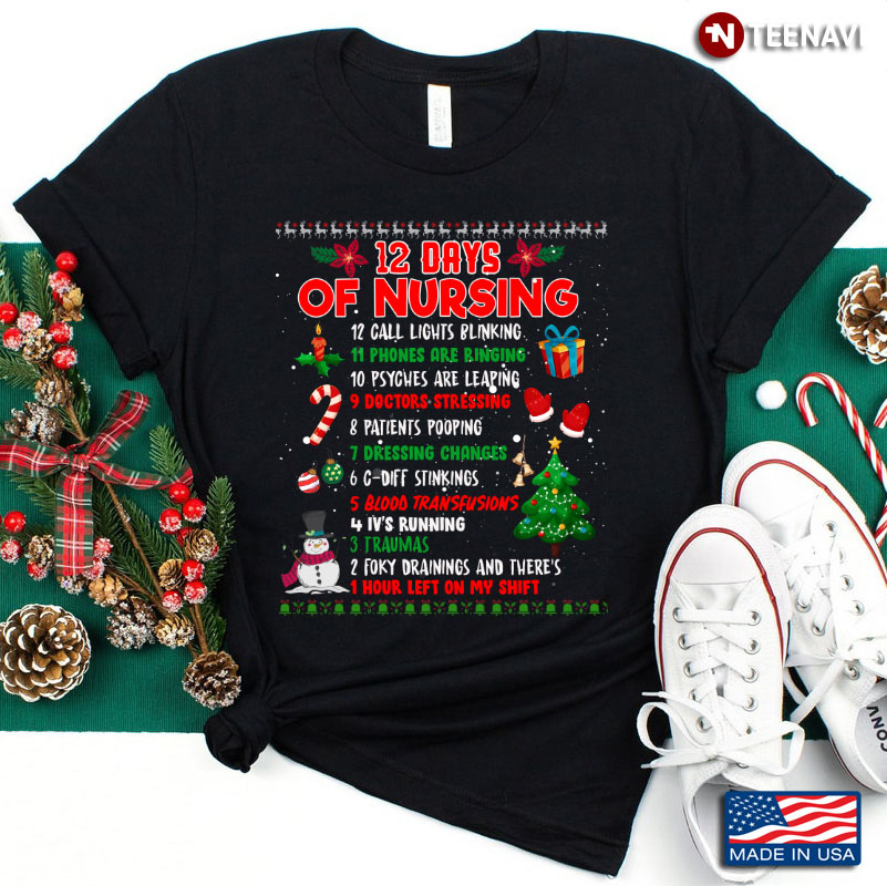 12 Days of Nursing Funny Christmas Gift for Nurse
