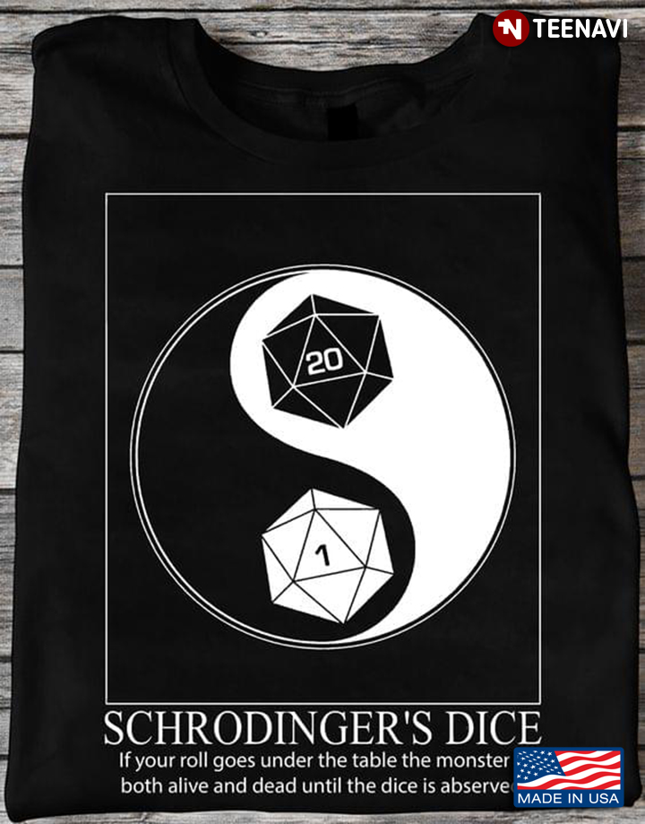 Schrodinger's Dice If Your Roll Goes Under The Table The Monster Both Alive And Dead Until The Dice