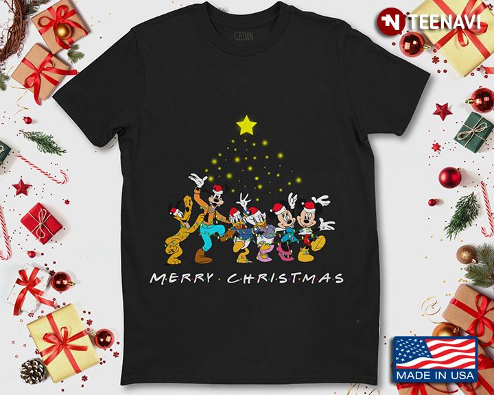 Merry Christmas Christmas Tree Cartoon Characters Disney Movie