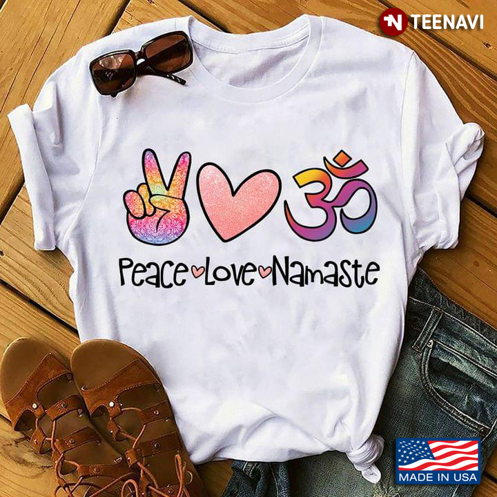 Colorful Peace Love Namaste Gift For Yoga Lover
