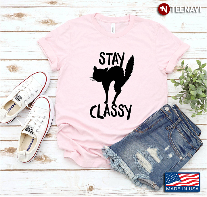 Stay Classy Funny Cat For Pet Lover