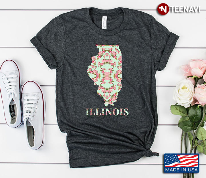 Illinois State America I Love Us Gift For Holiday