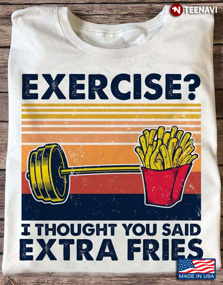 Weightlifting French Fries Funny Fast Food