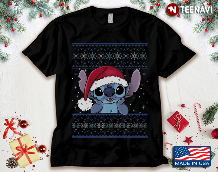 Santa Stitch Animal Cartoon Gift For Christmas