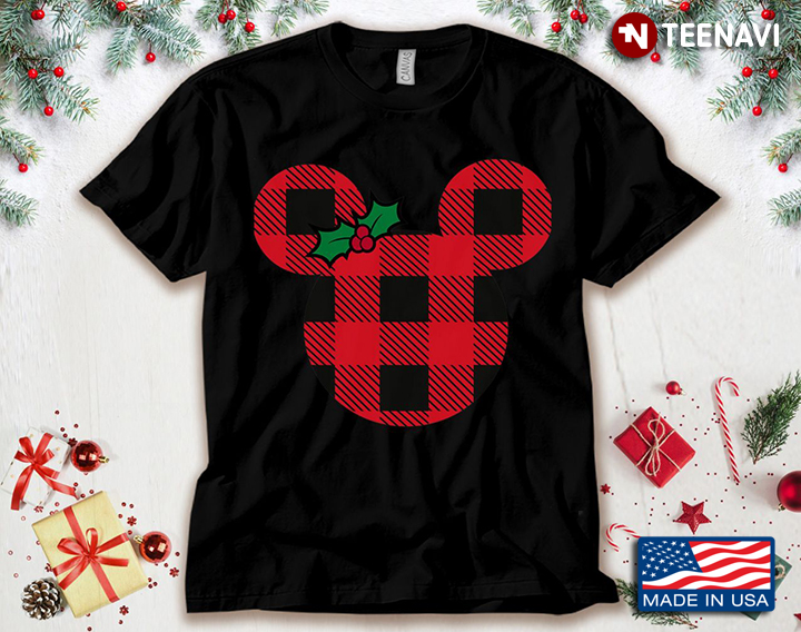 Red Plaid Mickey Mouse Gift For X'mas