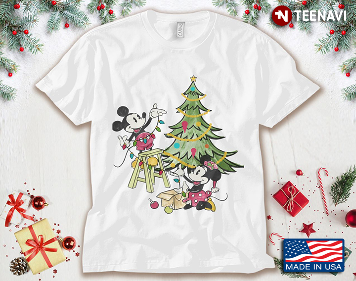Couple Mickey Minnie Christmas Tree Lovely Gift
