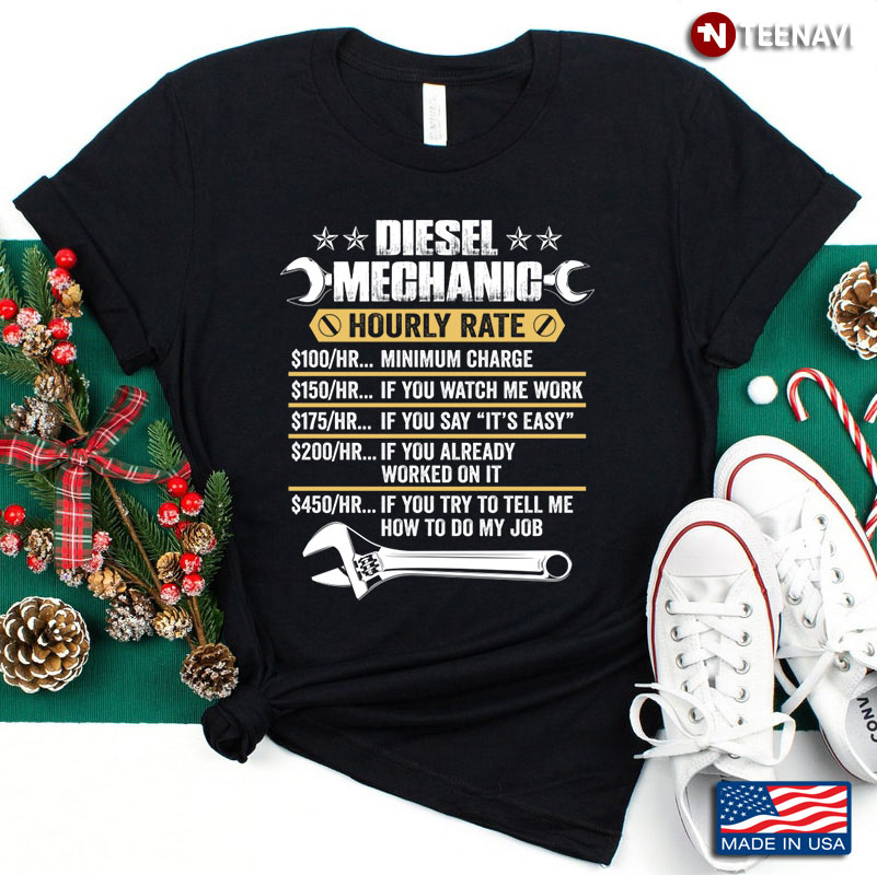 Diesel Mechanic Hourly Rate Gift For Holiday