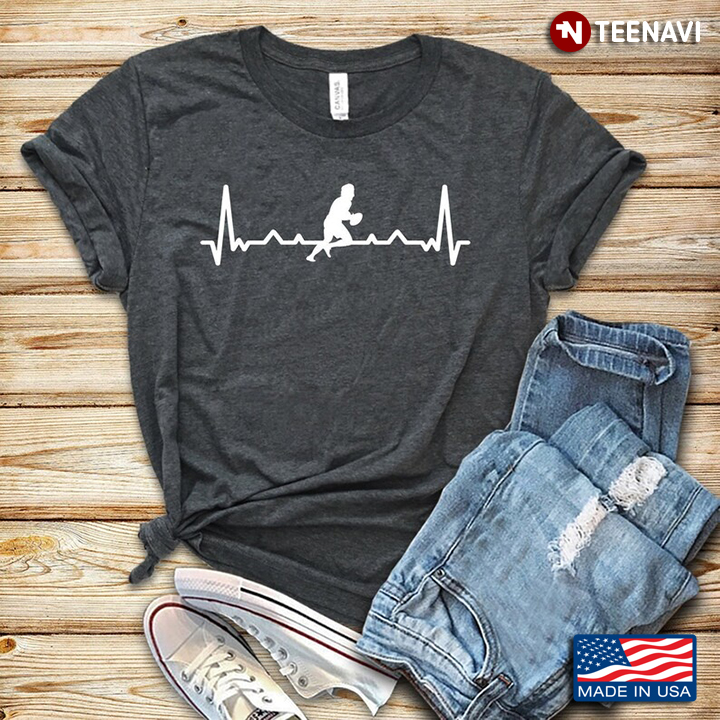 Rugby Player Heartbeat for Rugby Lover