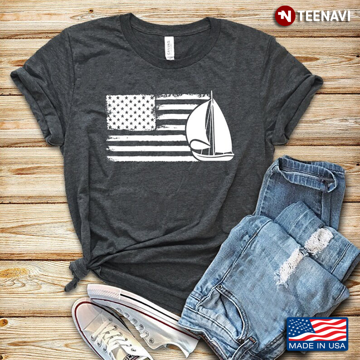 Sail Boat American Flag for Sailing Lover