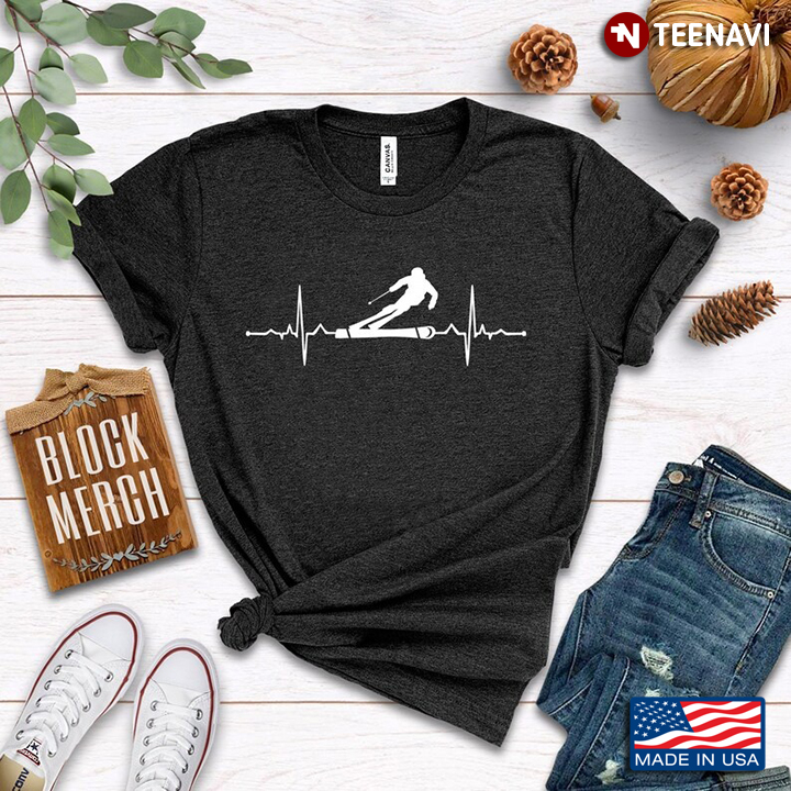 Skiing Heartbeat for Skiing Lover