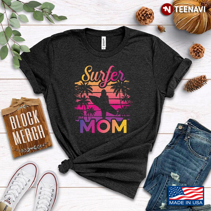 Vintage Surfer Mom Surfing Lover for Mother's Day