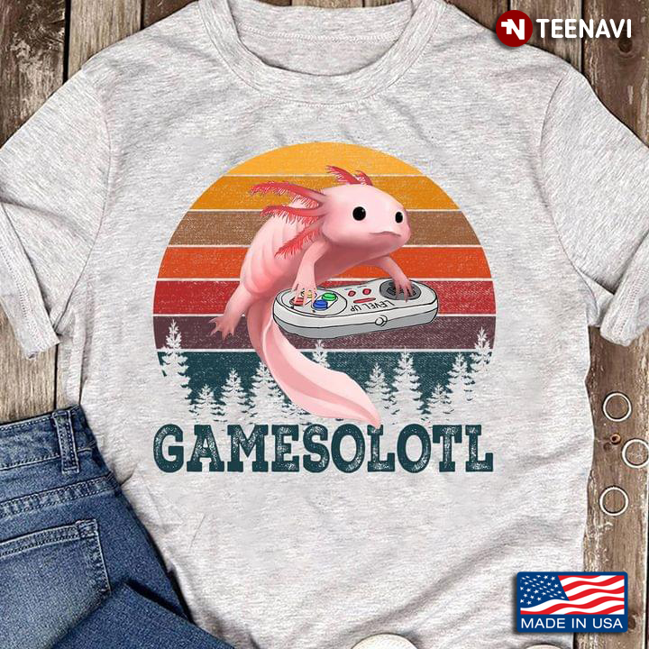 Vintage Gamesolotl Axolotl Plays Game for Game Lover