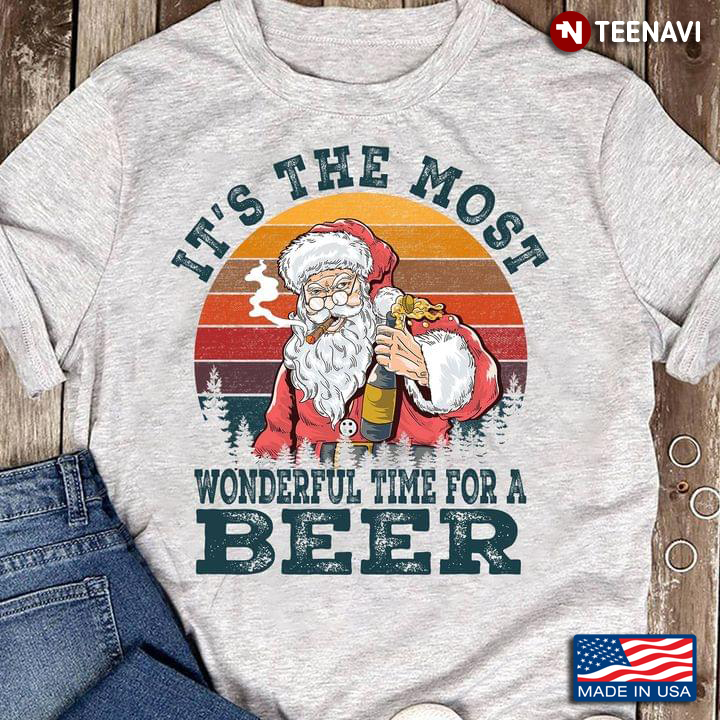 Vintage Santa Claus It's The Most Wonderful Time For A Beer for Christmas