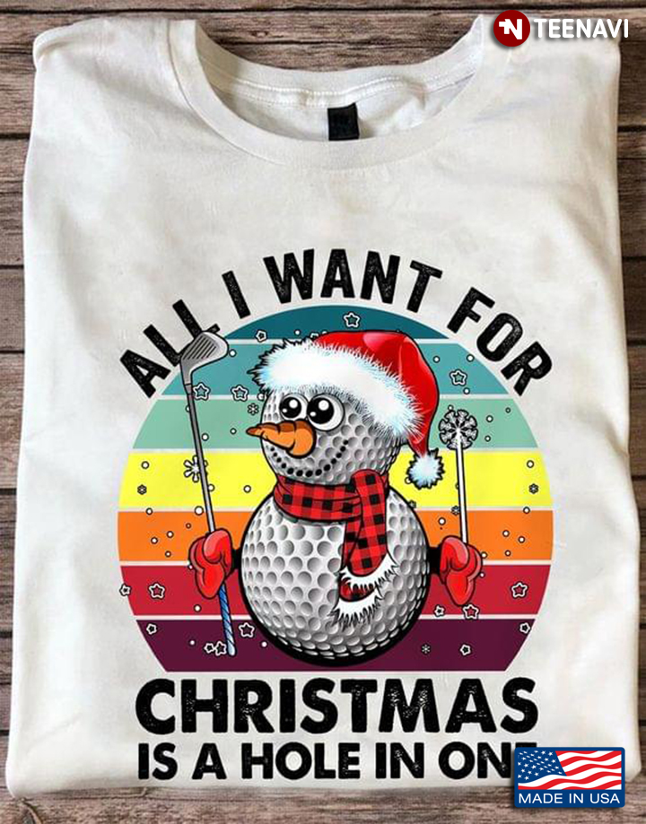 Vintage Golf Snowman All I Want For Christmas Is A Hole In One for Golf Lover